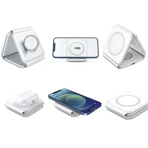 Foldable Travel 3in1 Wireless Charger for Multiple Devices Foldable Travel 3in1 Wireless Charger for Multiple Devices